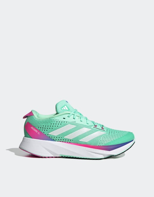 adidas Running Adizero SL20 trainers in green and pink