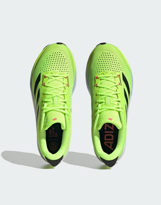 Adidas neon green running shoes best sale