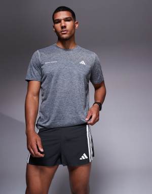 adidas Running Adizero split shorts in black