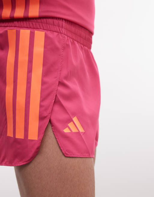 adidas Running Adizero split shorts in pink and orange, 5 of 5