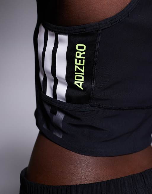 adidas Running – Adizero – Svart löpartopp i kort design, 3 av 4