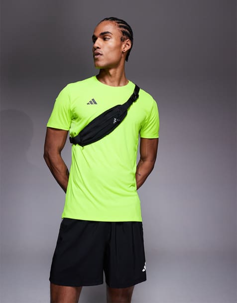 adidas Running Adizero t-shirt in neon yellow
