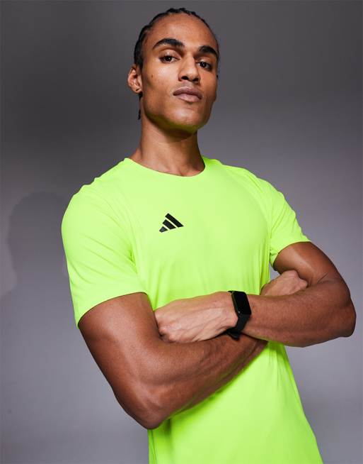 adidas Running Adizero t-shirt in neon yellow, 2 of 5