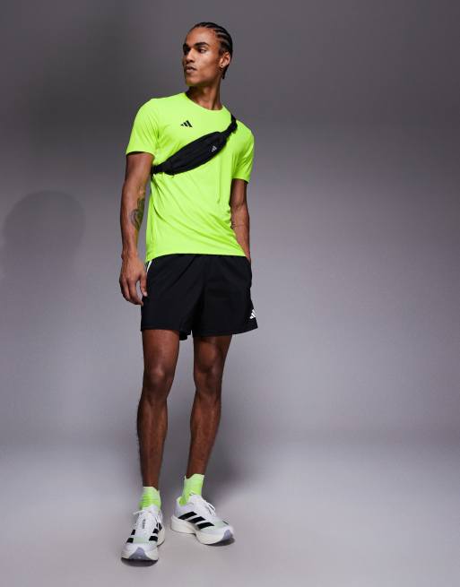 adidas Running Adizero t-shirt in neon yellow, 3 of 5