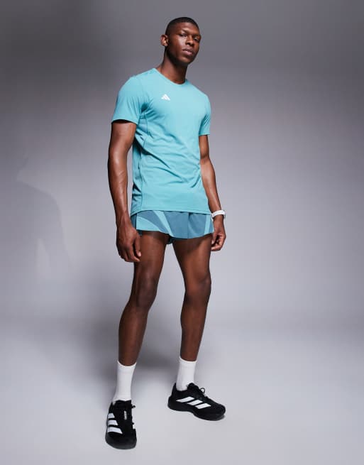 adidas Running Adizero t-shirt in teal, 2 of 4