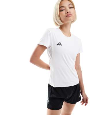 adidas Running - Adizero - T-Shirt in Weiß