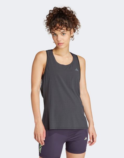 adidas Running Adizero tank top in black - view 1