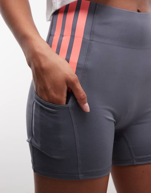adidas Running Adizero tight shorts in grey and pink, 4 of 5