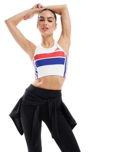 adidas Running – Adizero – Vit crop top i retrostil - view 1