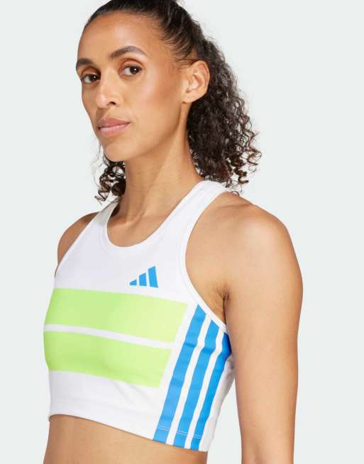 adidas Running – Adizero – Vit crop top i retrostil