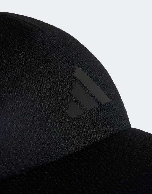 adidas Running - aeroready - Cappellino nero in tessuto a rete con quattro pannelli, 2 di 3