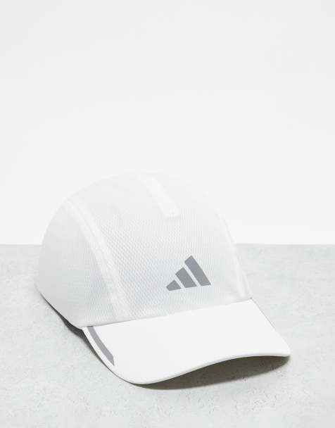 adidas – Running – Aeroready – Netzstoff-Kappe in Weiß mit vier Bahnen - view 1