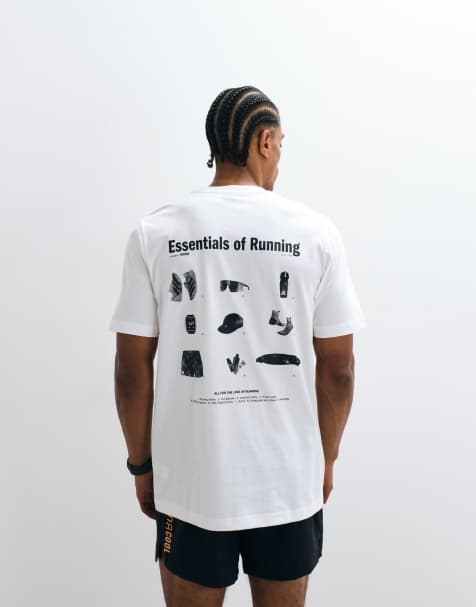 adidas Running – Biały T-shirt do biegania z nadrukiem na plecach - view 1