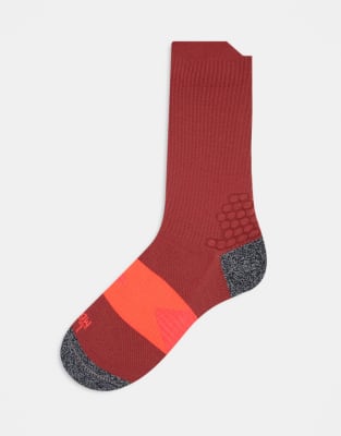 adidas performance adidas Running Boost socks in red and black