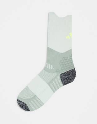 adidas performance adidas Running boost socks in silver green-Multi