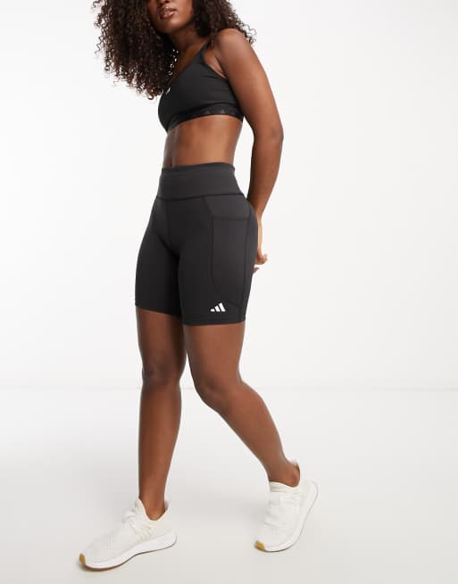 adidas Running Daily Run legging shorts in black