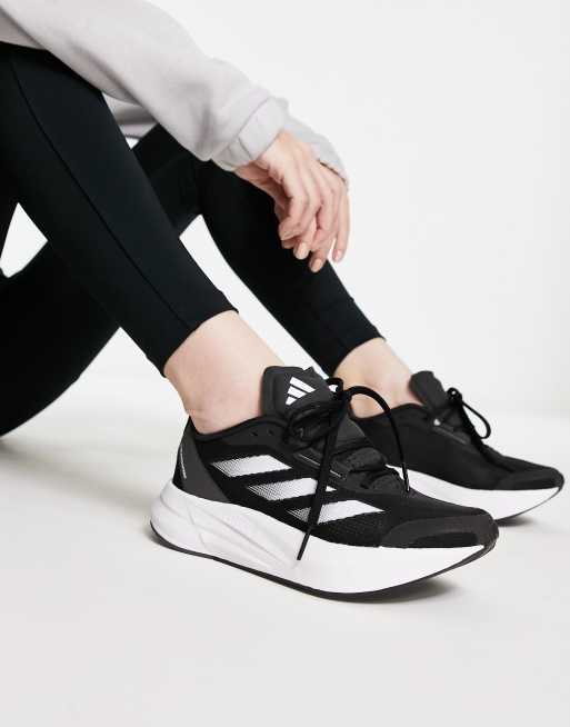 adidas Running Duramo Speed trainers in black and white ASOS