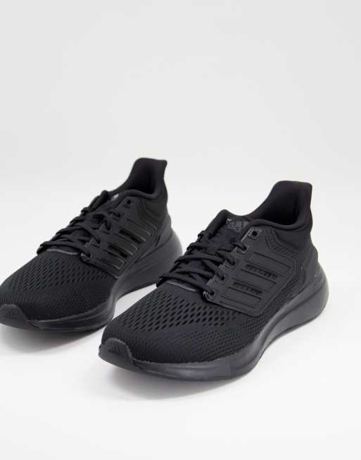 All black shop running shoes adidas