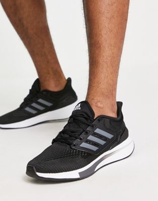 adidas Running EQ21 trainers in black and white