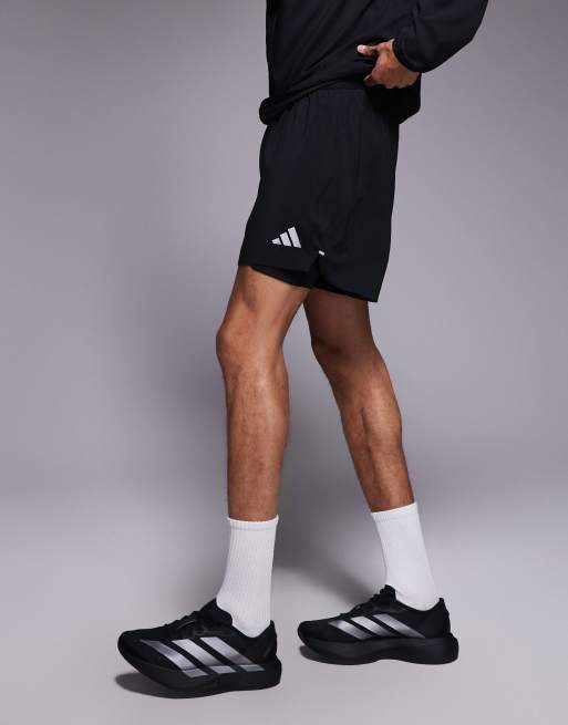 adidas Running Essentials 2-in-1 shorts in black, 3 of 5