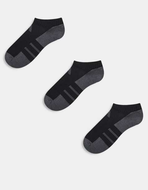 adidas Running Essentials 3 pack ankle socks in black and grey - view 1