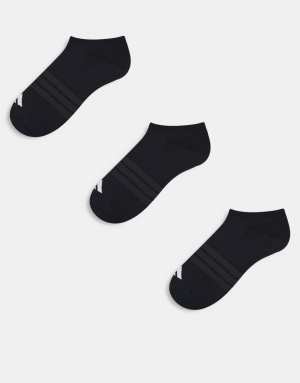 adidas Running Essentials 3 pack trainer socks in black
