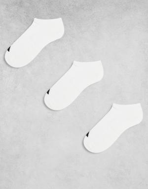 adidas Running Essentials 3 pack trainer socks in white