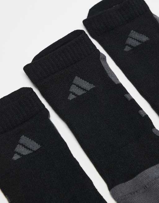 adidas - Running Essentials - Confezione da 3 paia di calzini sportivi neri e grigi, 2 di 3
