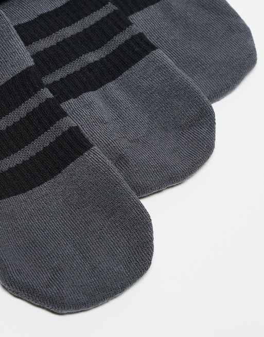 adidas Running essentials crew socks in black and grey 3 pack, 2 of 3