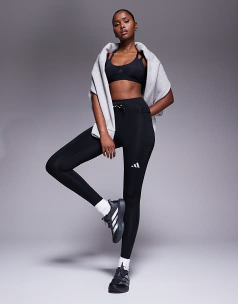 adidas Running essentials full length leggings in black - view 1