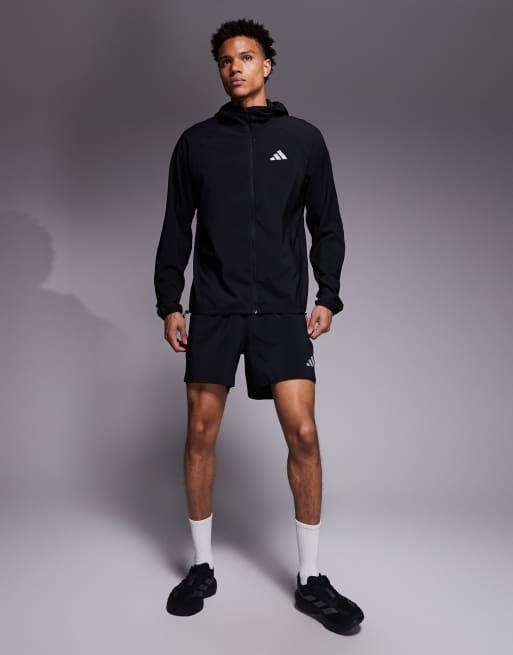 adidas - Running Essentials - Giacca nera con cappuccio, 2 di 5