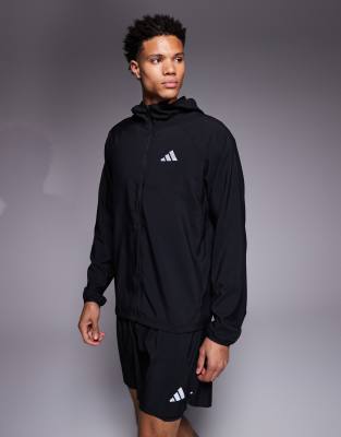 Running - Essentials - Jacke in Schwarz mit Kapuze Schwarz S