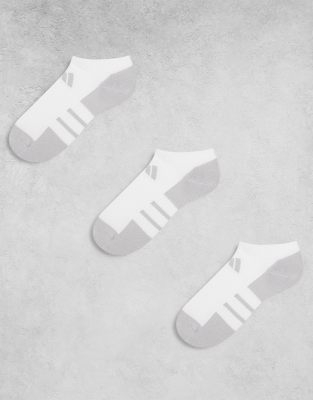 adidas Running - Essentials - Lot de 3 paires de chaussettes - Blanc et gris