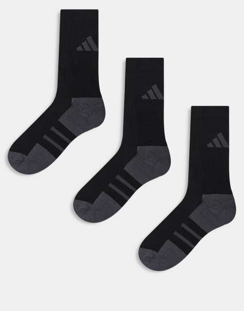 adidas Running - Essentials - Pakke med 3 par sorte og grå crew-sokker - view 1