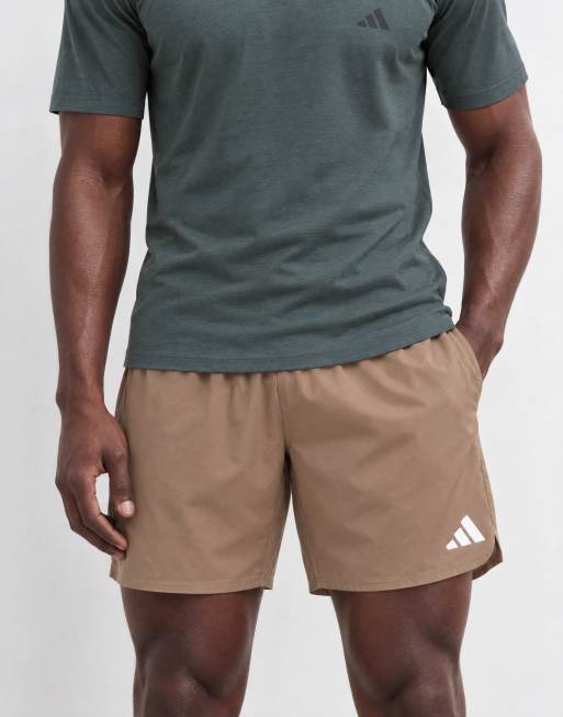 adidas Running Essentials shorts in khaki, 8 of 9