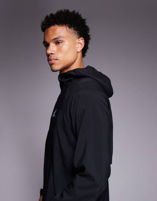 adidas Running – Essentials – Svart jacka med huva, 3 av 5