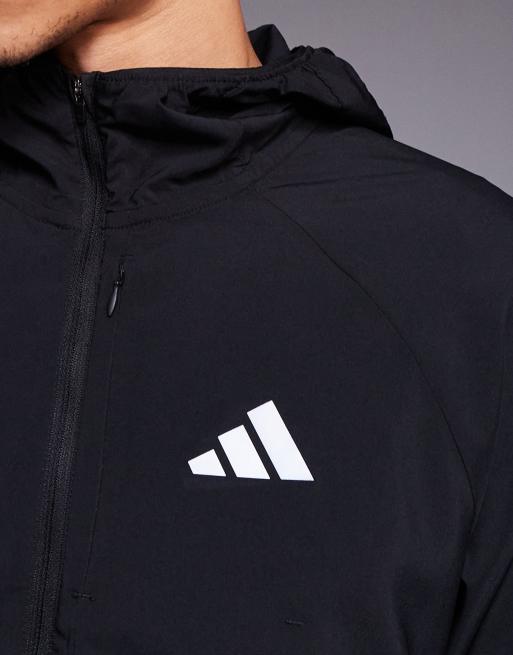adidas Running – Essentials – Svart jacka med huva, 4 av 5