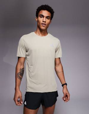 adidas Running Essentials t-shirt in khaki
