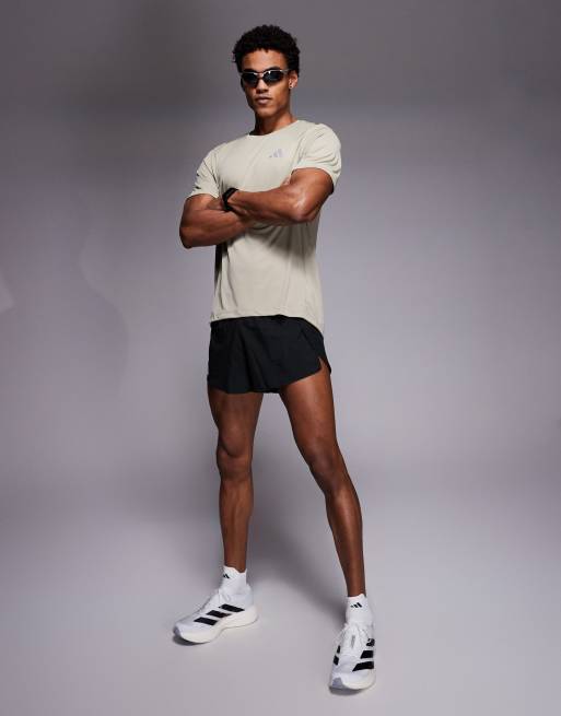 adidas Running Essentials t-shirt in khaki, 2 of 5
