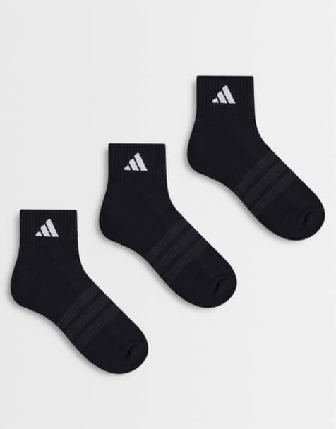 adidas Running essentials trainer socks in black 3 pack - view 1