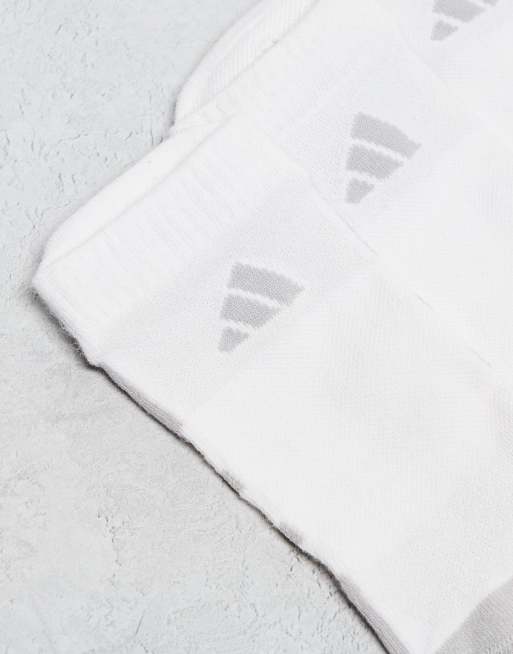 adidas Running essentials trainer socks in white and grey 3 pack, 2 of 3