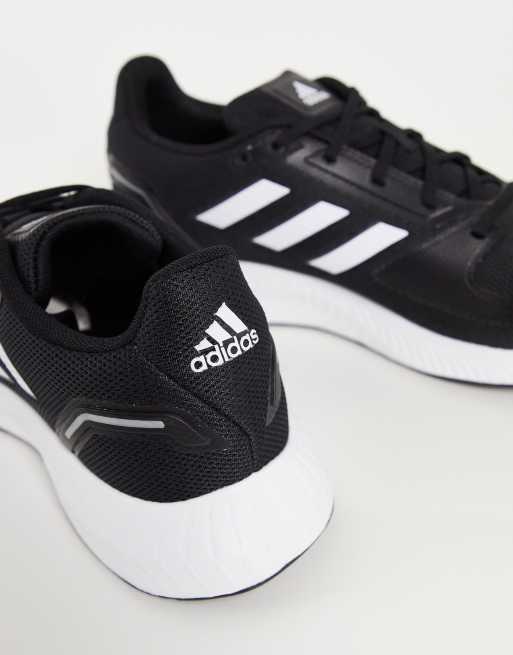 adidas Running Falcon 2.0 trainers in black and white, 2 of 4