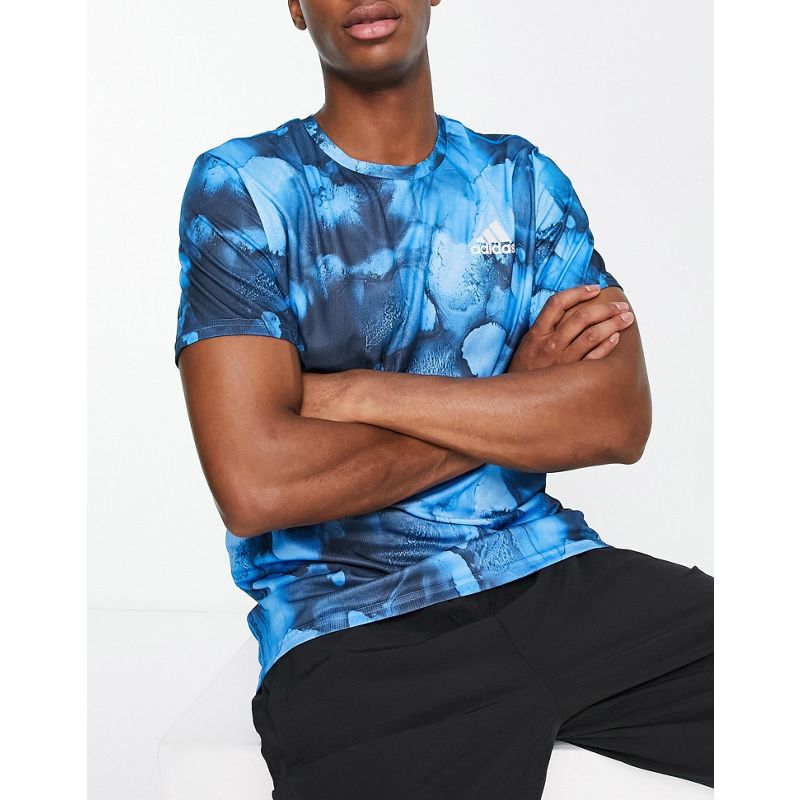 Top Activewear adidas - Running Fast - T-shirt con stampa blu