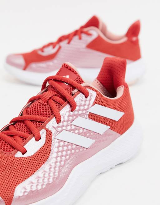 adidas Running fit bounce trainers in red ASOS