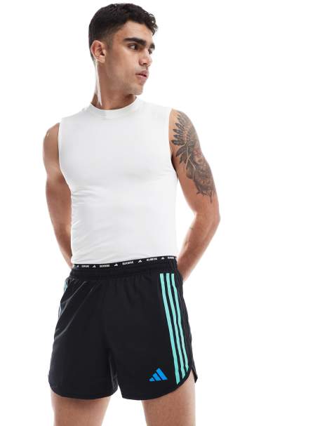 adidas Running Follow The Line shorts in black and blue - view 1