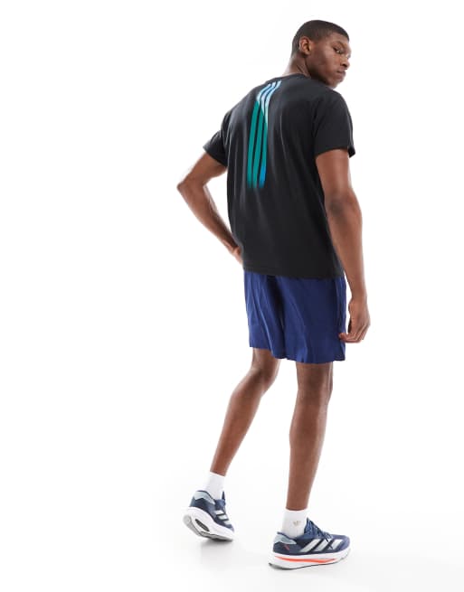 adidas Running - Follow The Line - T-shirt nera e blu, 4 di 4