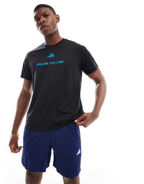 adidas Running - Follow The Line - T-shirt - Noir et bleu - view 1