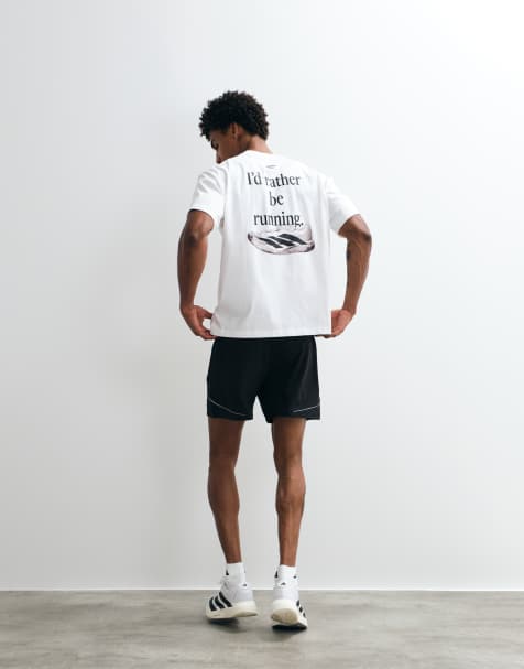 adidas Running - Hvid T-shirt med 'evo'-print på ryggen - view 1