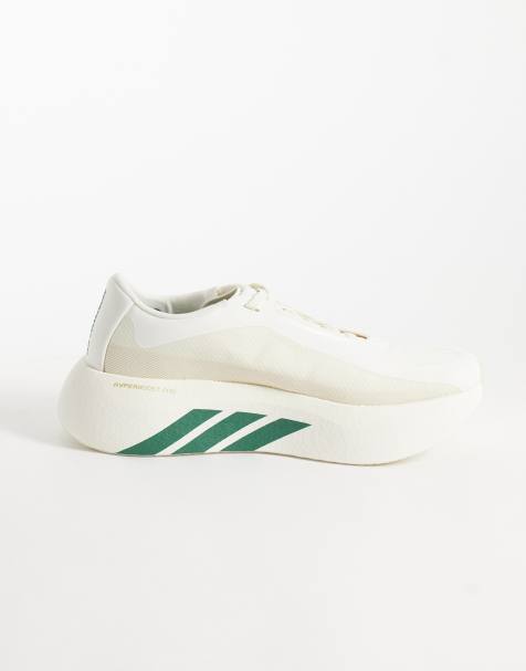 adidas Running Hyperboost Edge sneakers in off white and collegiate green - view 1