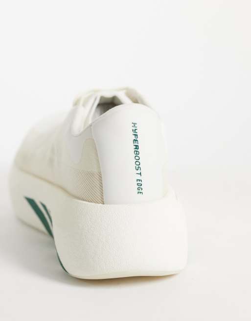adidas Running Hyperboost Edge sneakers in off white and collegiate green, 3 of 5